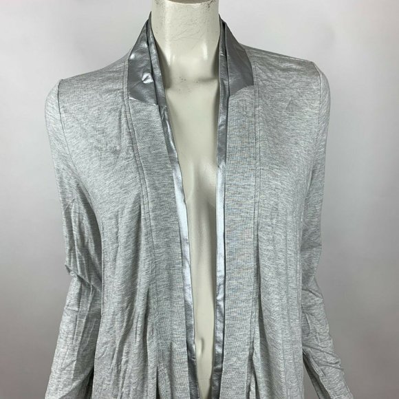 Lysse Canyon Drape Cardigan Open Front Wrap Silver - Picture 7 of 11